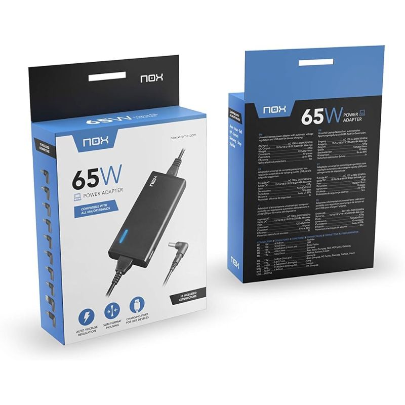 Cargador para portátil 65W Nox NXPWR65NB