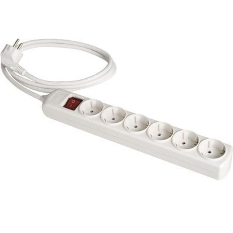 Regleta de 6 tomas con interruptor